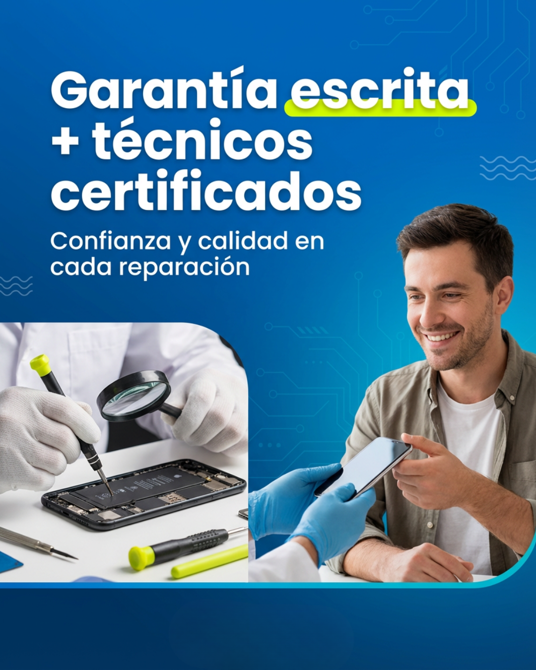 Tecnico profesional con herramientas de precision